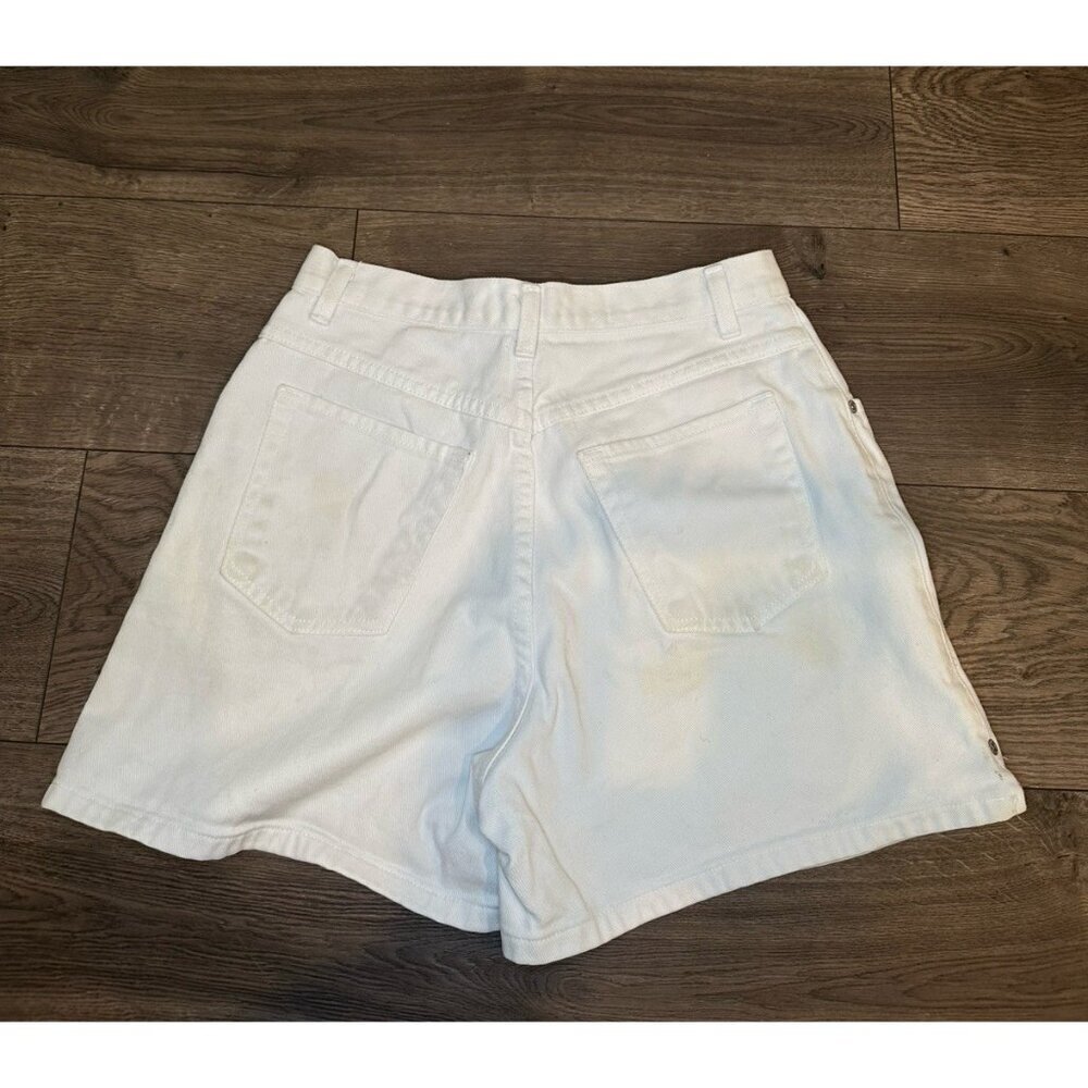 Vintage 90's LA Blues White Sz 12 Missy High Rise Cuffed Shorts - Picture 2 of 7
